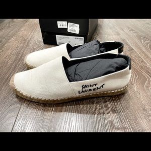 Saint Laurent, White, Flat Espadrilles